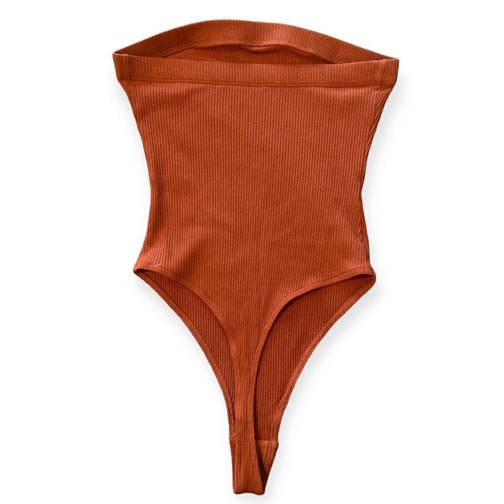 Urban Outfitters Out From Under Burnt Orange Bodysuit One Piece Ribbed Medium M - Picture 4 of 6